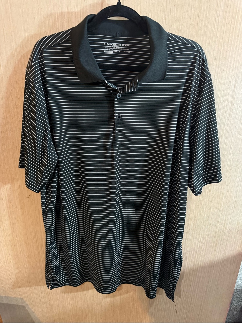 Mens Nike Golf Tour Performance Black Striped Polo Shirt Size XL
